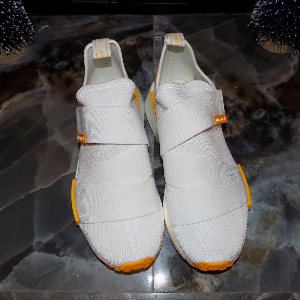 Adidas Originals Nmd-R1 Strap White/Collegiate Gold Sneakers Size 9 Women's NEW